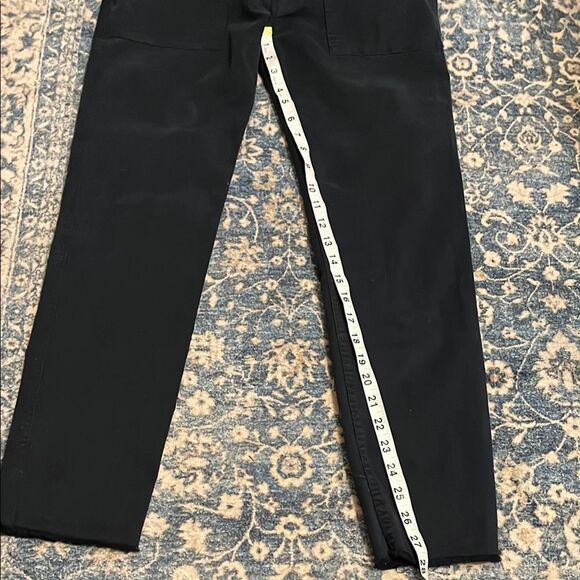 Nili Lotan Blue Frayed Hem Pockets Crop Pants Business Casual Minimalist Modern - Picture 12 of 15